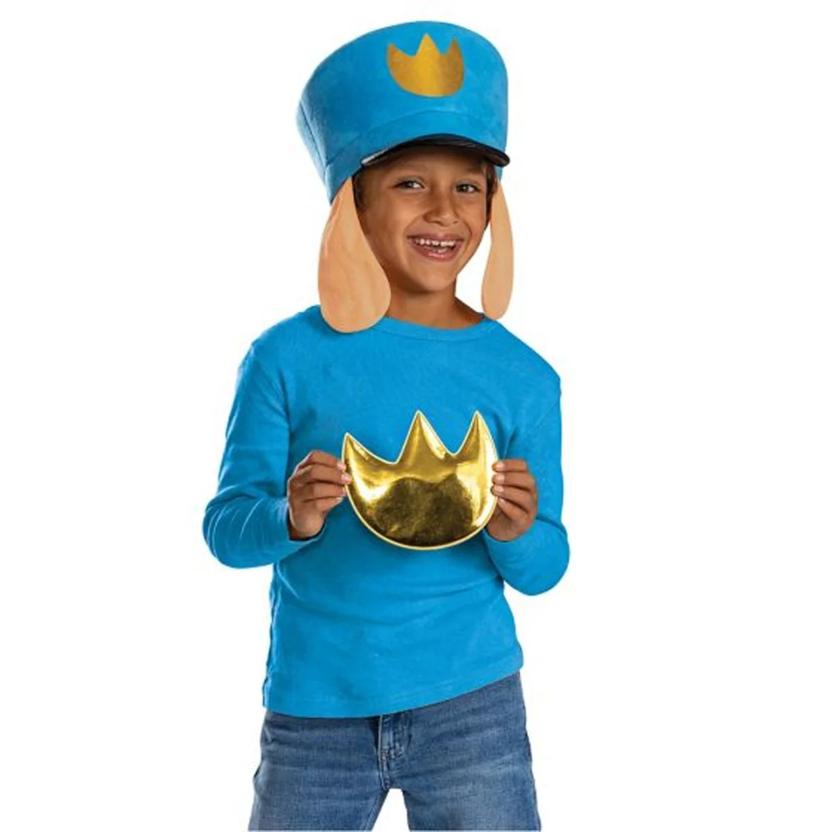 Dog Man Costume Kit for Kids, Blue Hat and Decal