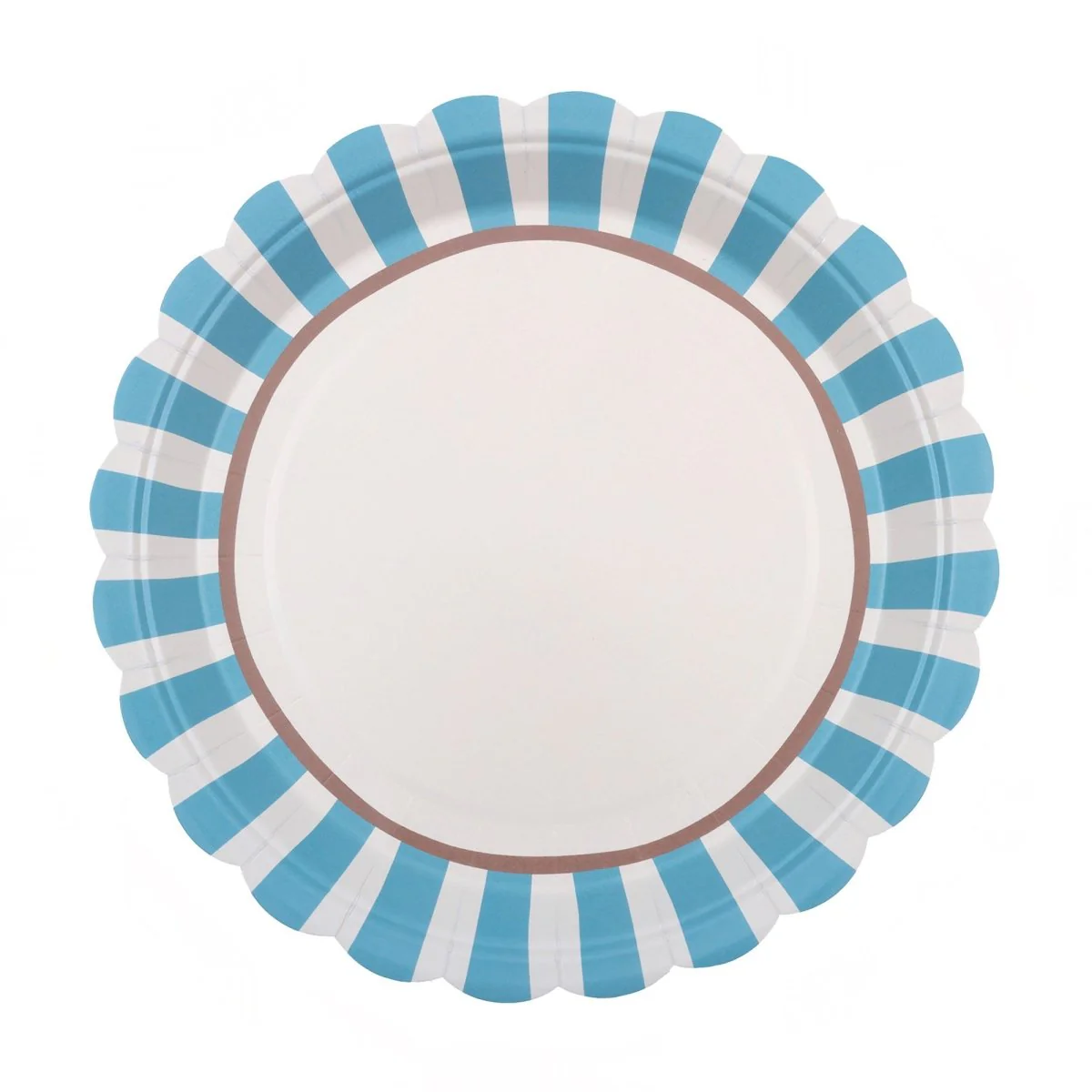 Dolce Vita Ciel Large Scalloped Lunch Paper Plates, 9 Inches, 6 Count