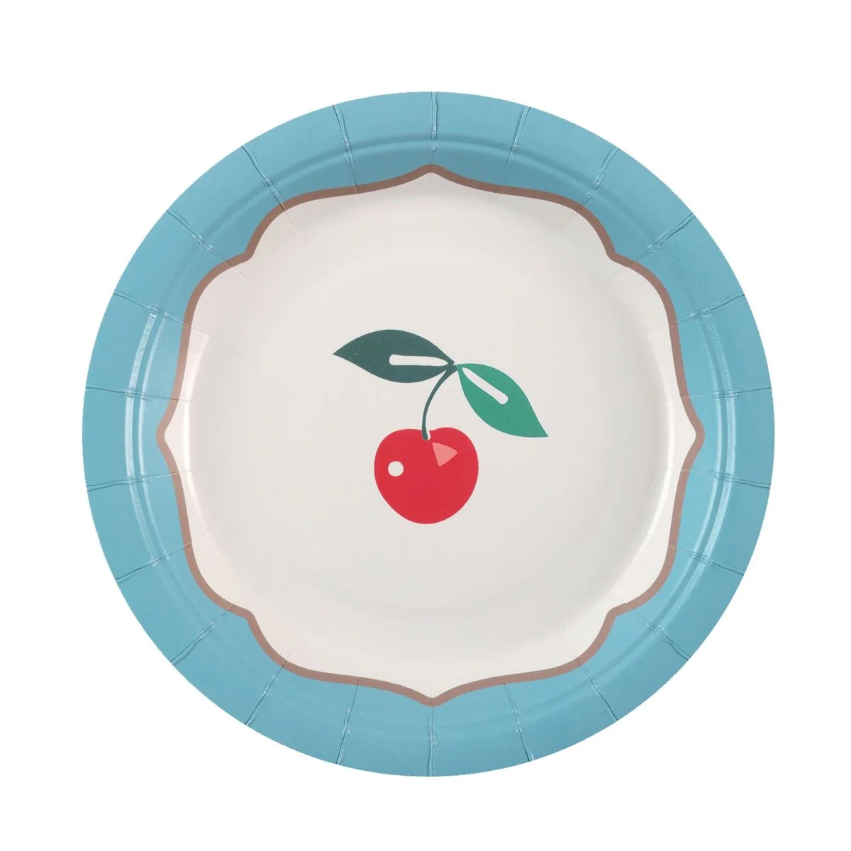 Dolce Vita Ciel Small Round Dessert Paper Plates, 7 Inches, 6 Count