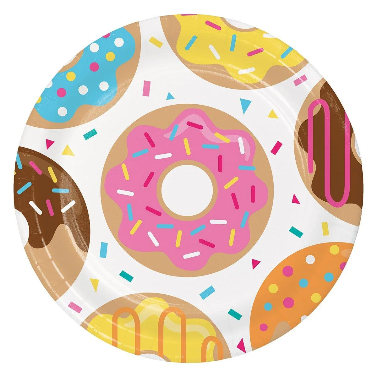 Donut Time Dinner Plates 9 inches, 8 per package