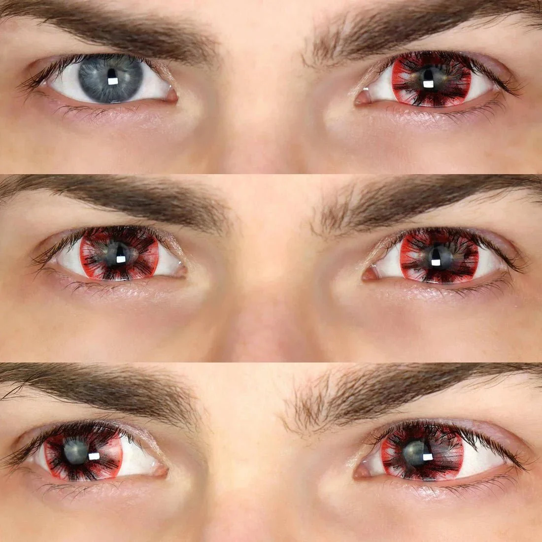 PRIMAL® Doom - Red, Black, White Coloured Contact Lenses, 3 months usage - Image 5