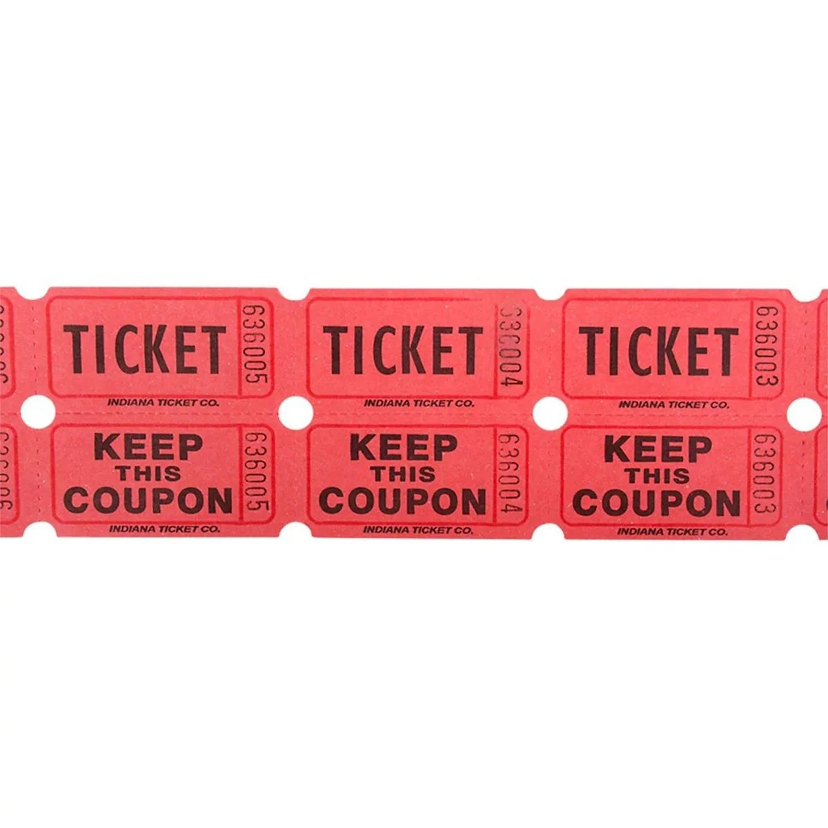 Double Ticket Roll, Red, 2000 Count - Image 2