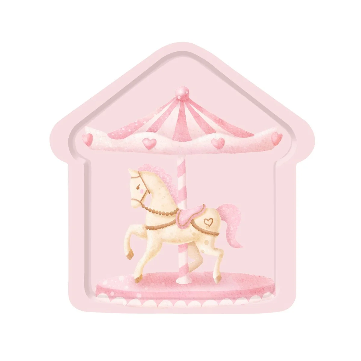 Dream Carousel Birthday Large Lunch Paper Plates, 9 Inches, 8 Count