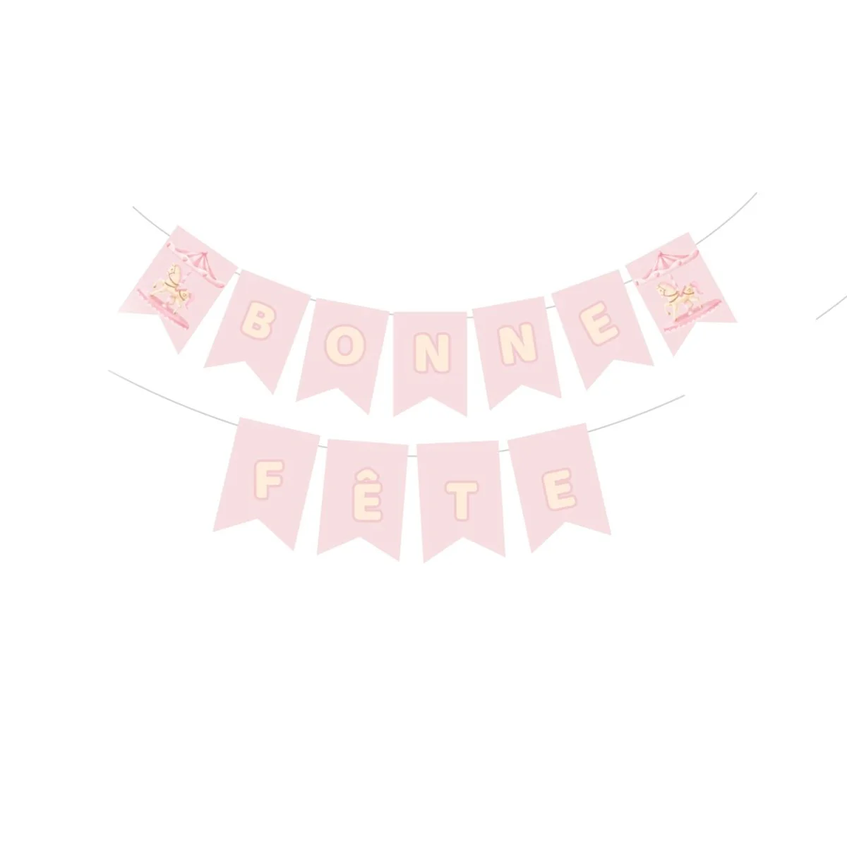 Dream Carousel "Bonne Fête" Paper Banner, 118 Inches, 1 Count