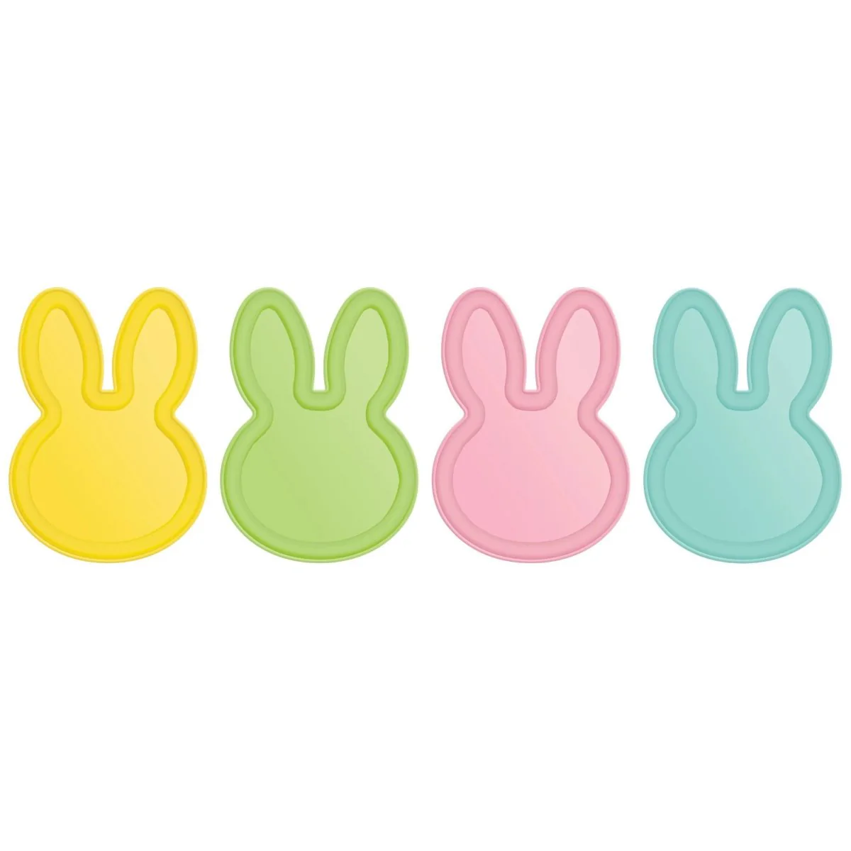 Easter Bunny Shaped Plates, 10 Inches, 4 Count