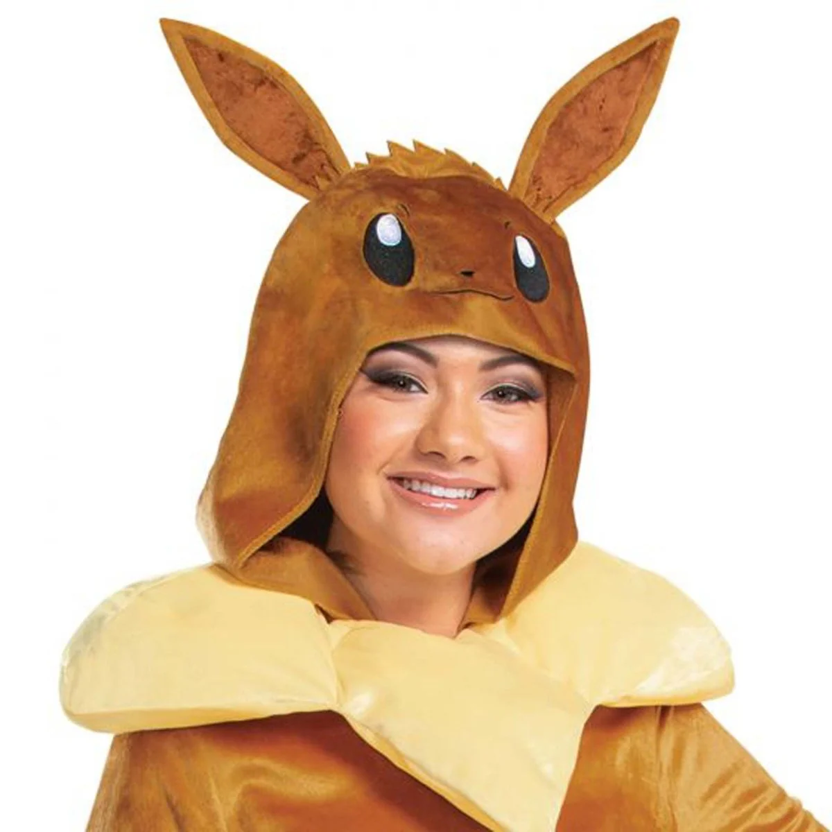 Pokémon Eevee Deluxe Costume for Adults, Brown Hooded Dress - Image 3