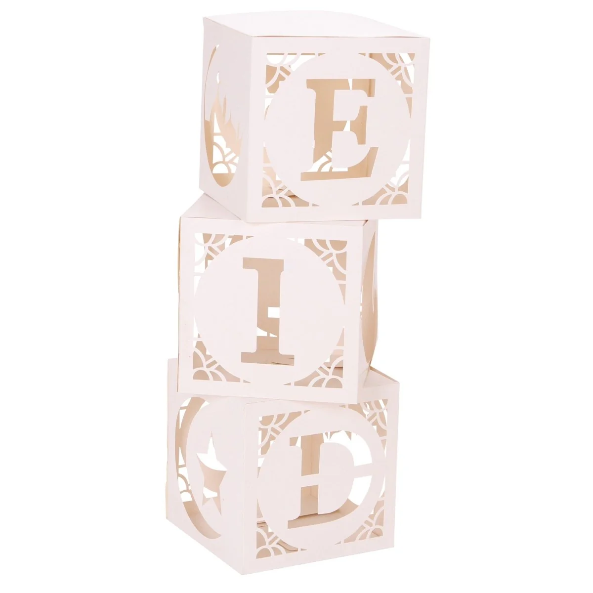 Eid Celebration White Boxes with LED Lights, Set of 3 boxes - Image 2