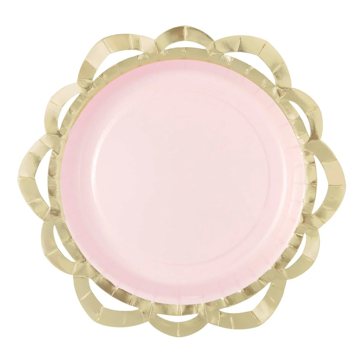 Elegant Valentine Large Pink Flower Shaped Lunch Paper Plates, 9 Inches, 8 Count