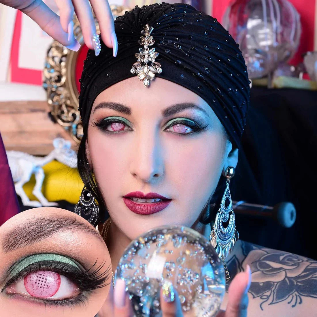 PRIMAL® Embryo - Cosplay Pink Coloured Contact Lenses, 3 Month Usage - Image 3