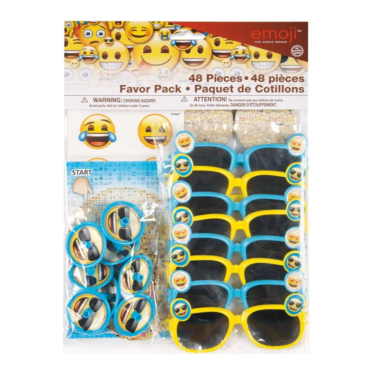 Emoji mega favor pack, 48 per package