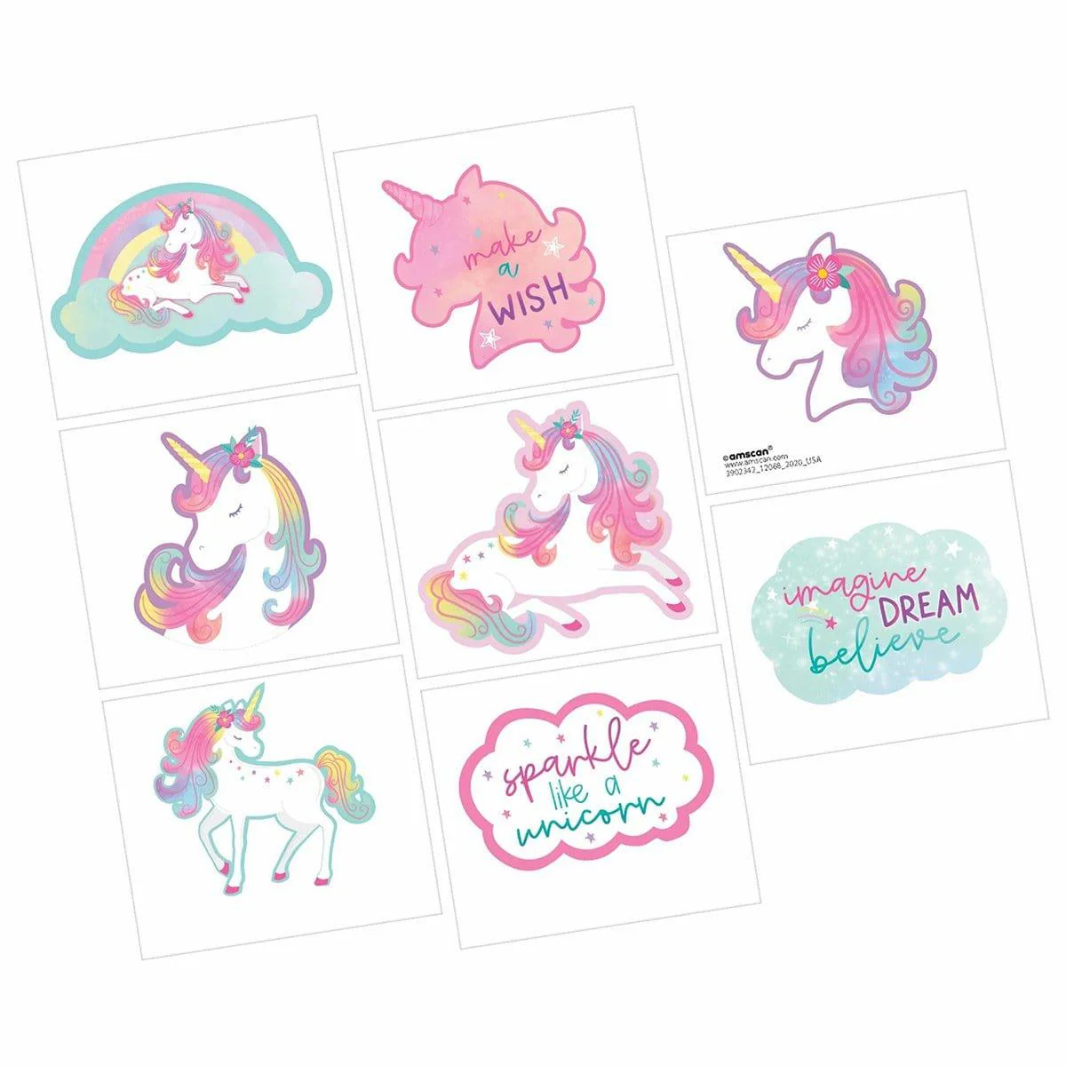 Enchanted Unicorn Tattoos, 8 Count