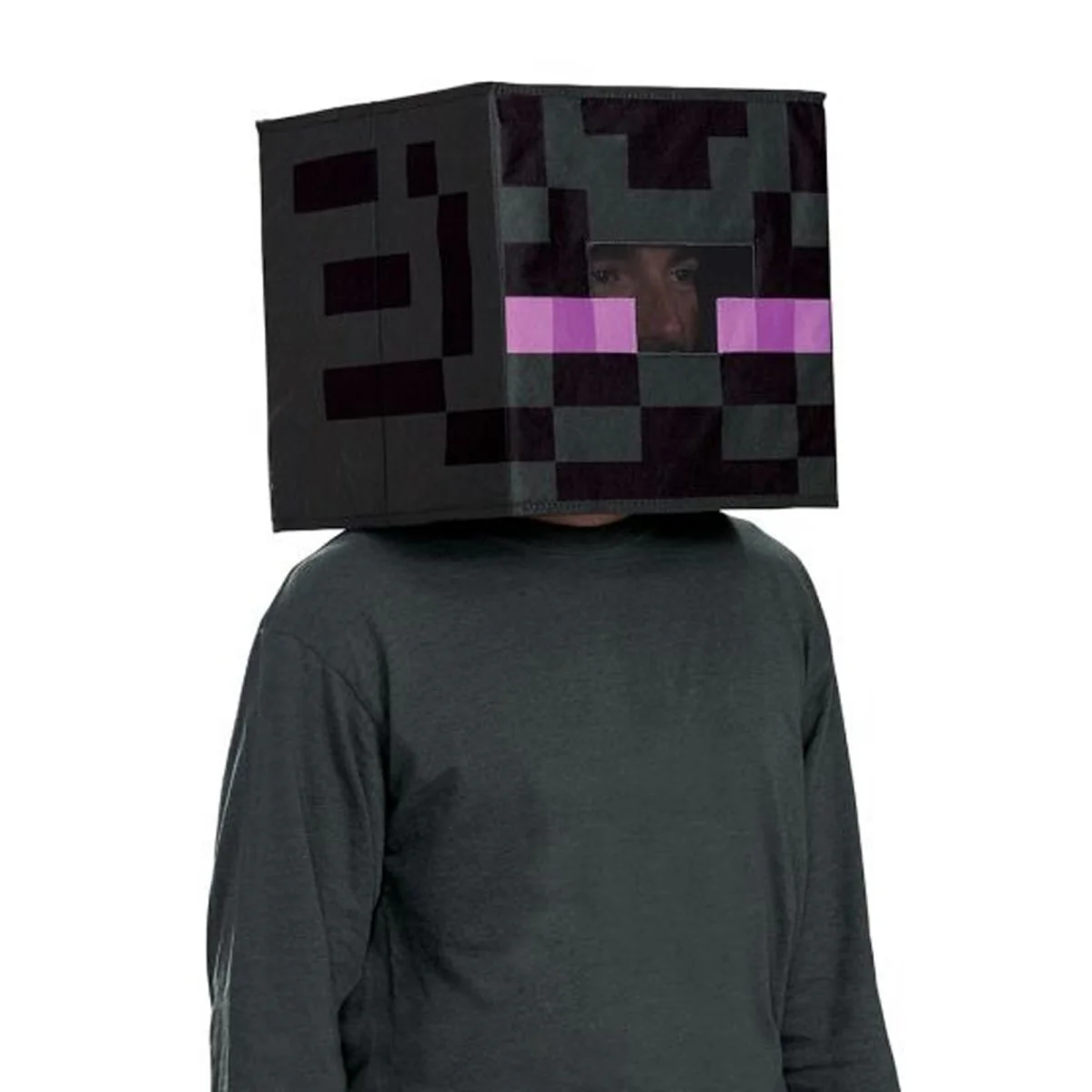 Enderman Block Head Mask for Kids, Minecraft
