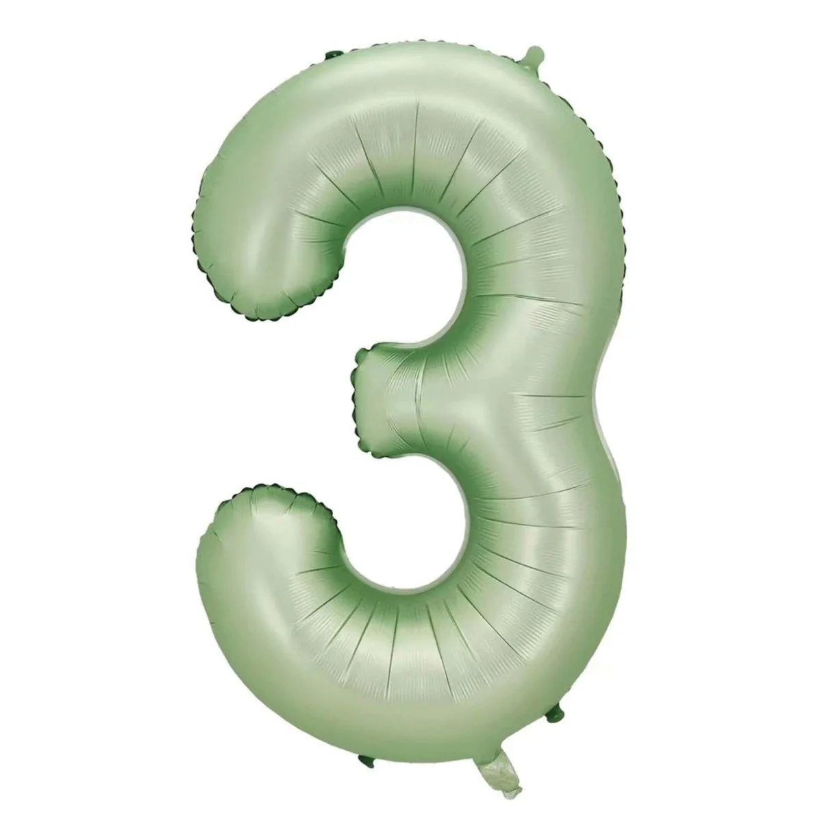 Eucalyptus Matte Green Number 3 Supershape Foil Balloon, 40 Inches, 1 Count