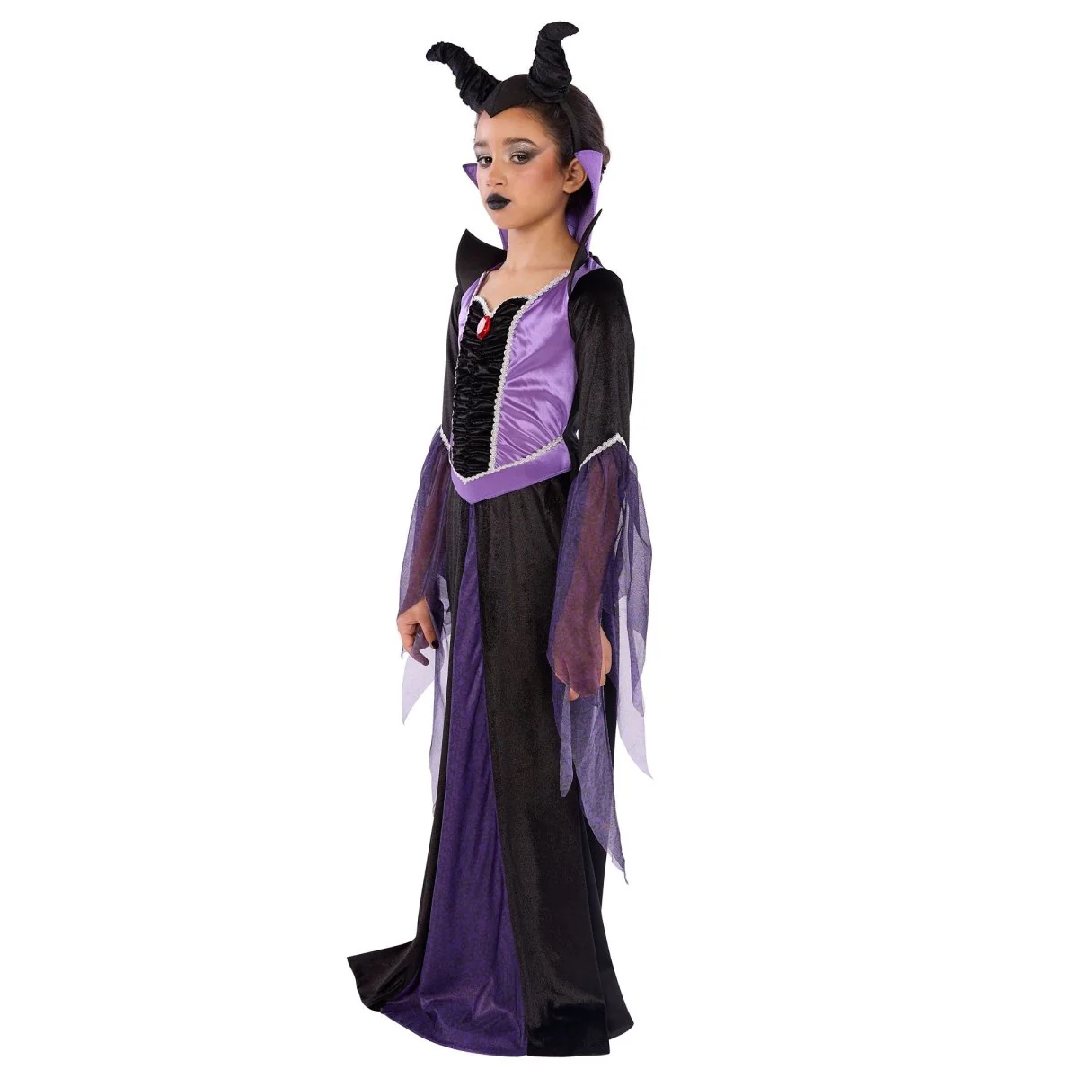 Evil Queen Costume for Kids, Dress and Headband - Image 2