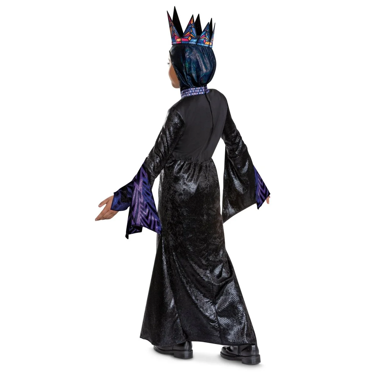 Evil Queen Deluxe Costume for Kids, Snow White, Dress and Hood with Crown - Image 3