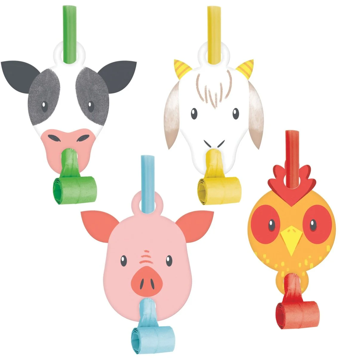Farm Animals Birthday Blowouts, 8 Count