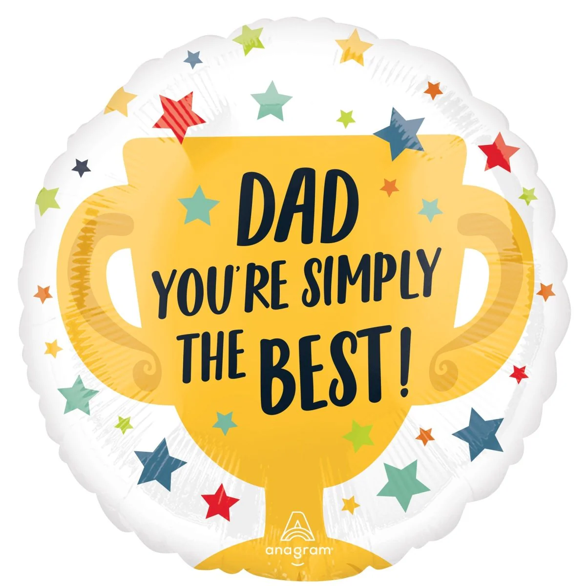 Father's Day 'Dad you're Simply the Best' Round Foil Balloon, 18 Inches, 1 Count