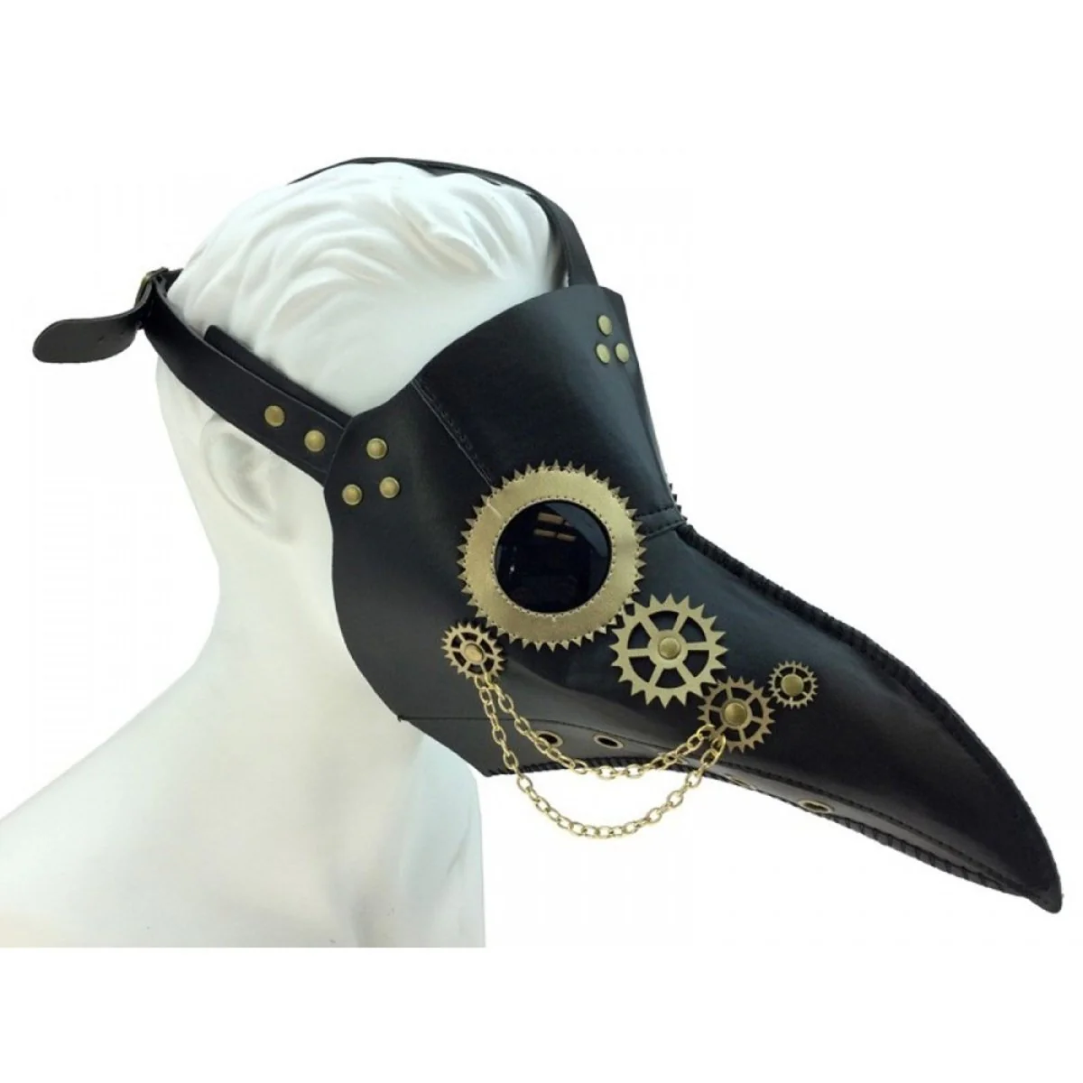 Faux Leather Plague Doctor Mask for Adults - Image 2