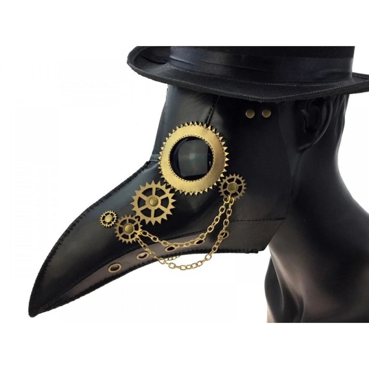 Faux Leather Plague Doctor Mask for Adults - Image 3