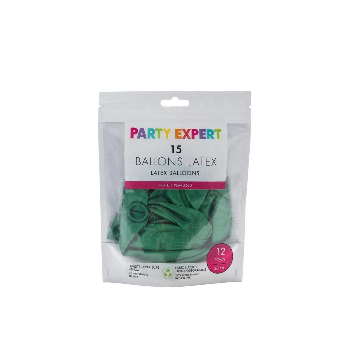 Festive Green Latex Balloon 12 Inches, Pearl Collection, 15 Count - Image 3