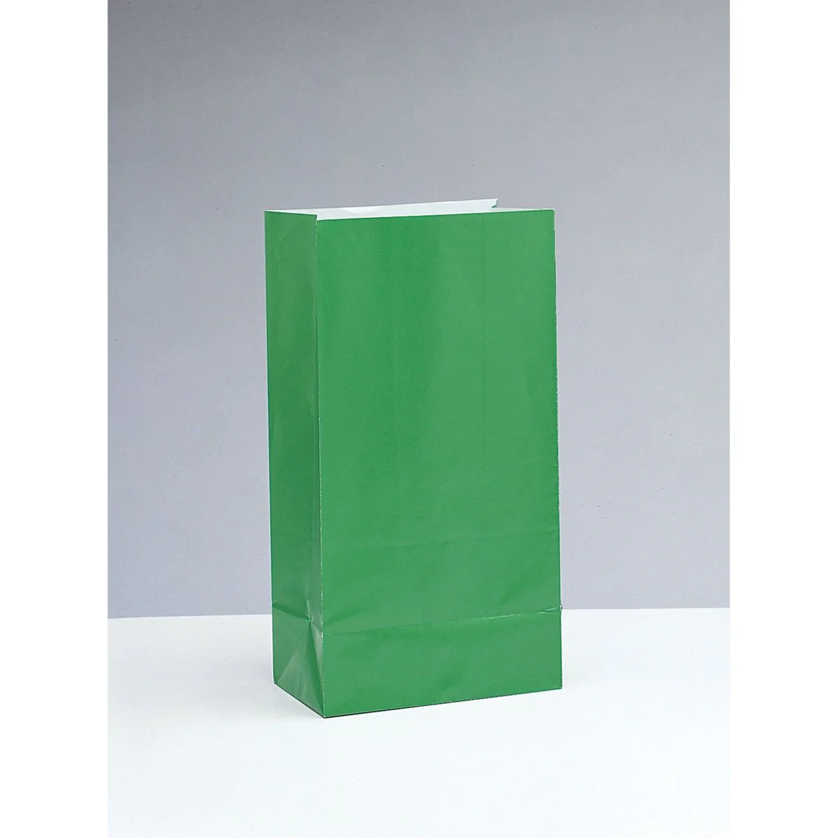 Festive Green Paper Party Bags, 10 x 5 Inches, 12 Count