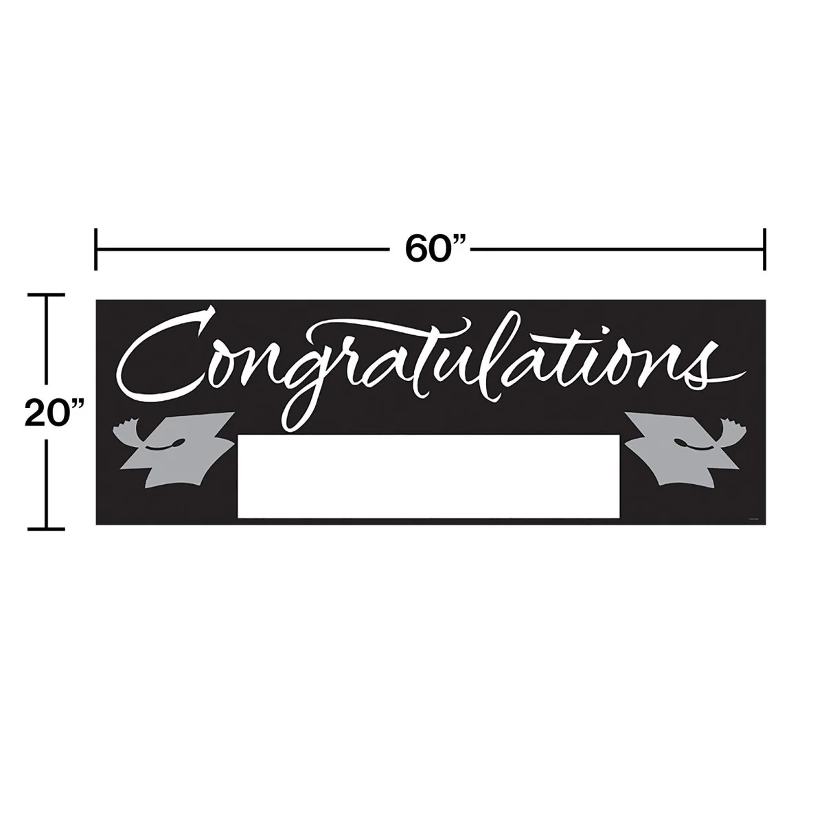 Fill-In Giant Graduation Banner, Black and Silver, 60 Inches, 1 Count - Image 2