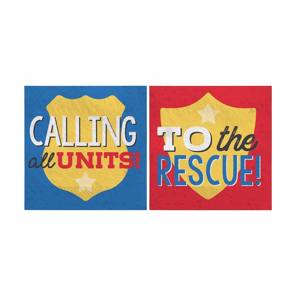 First Responders Beverage Napkins, 16 Count