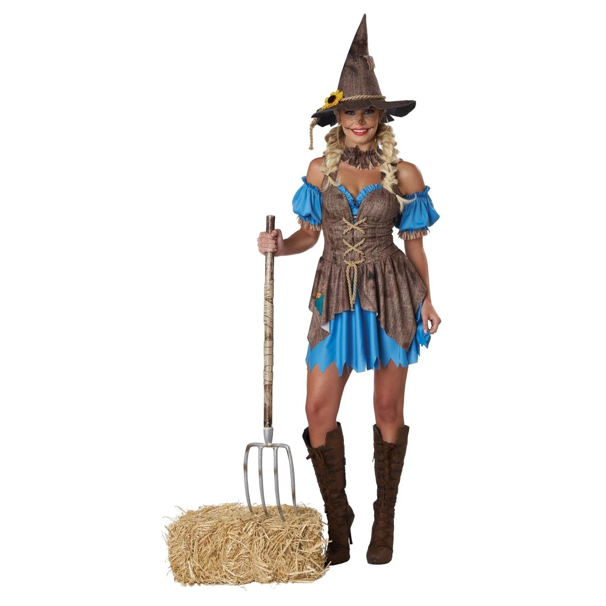 Flirty Scarecrow Costume for Adults - Image 4