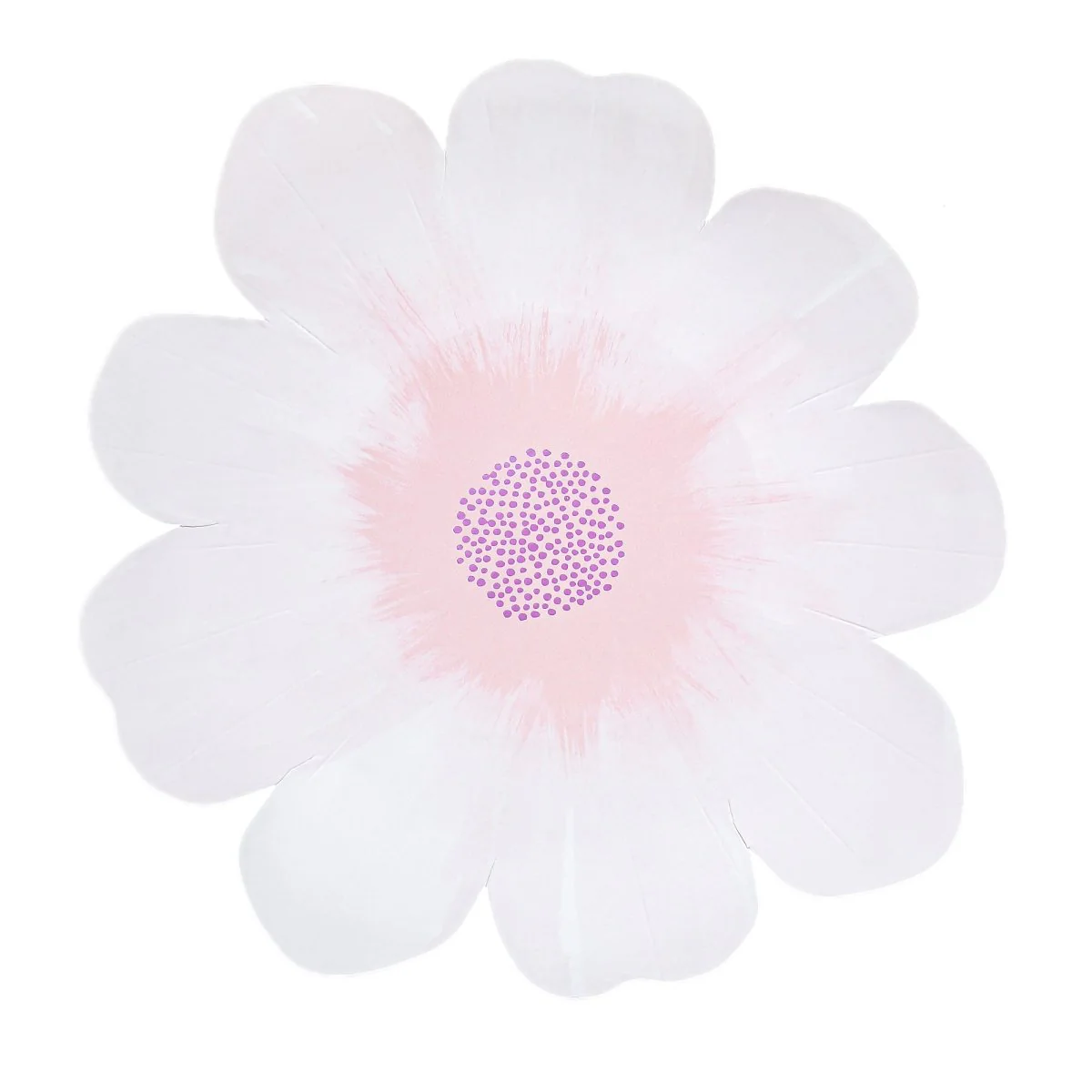 Floral Paradise Large Flower-Shaped Lunch Paper Plates, Light Pink, 9 Inches, 8 Count