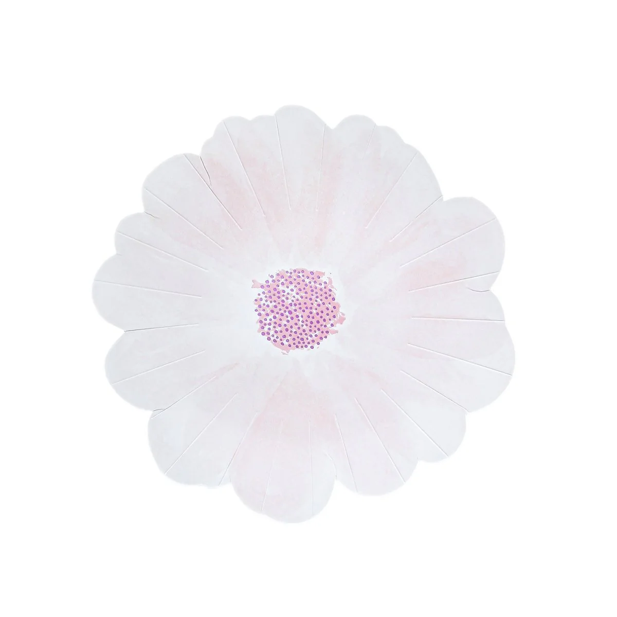 Floral Paradise Small Flower-Shaped Dessert Paper Plates, Light Pink, 7 Inches, 8 Count