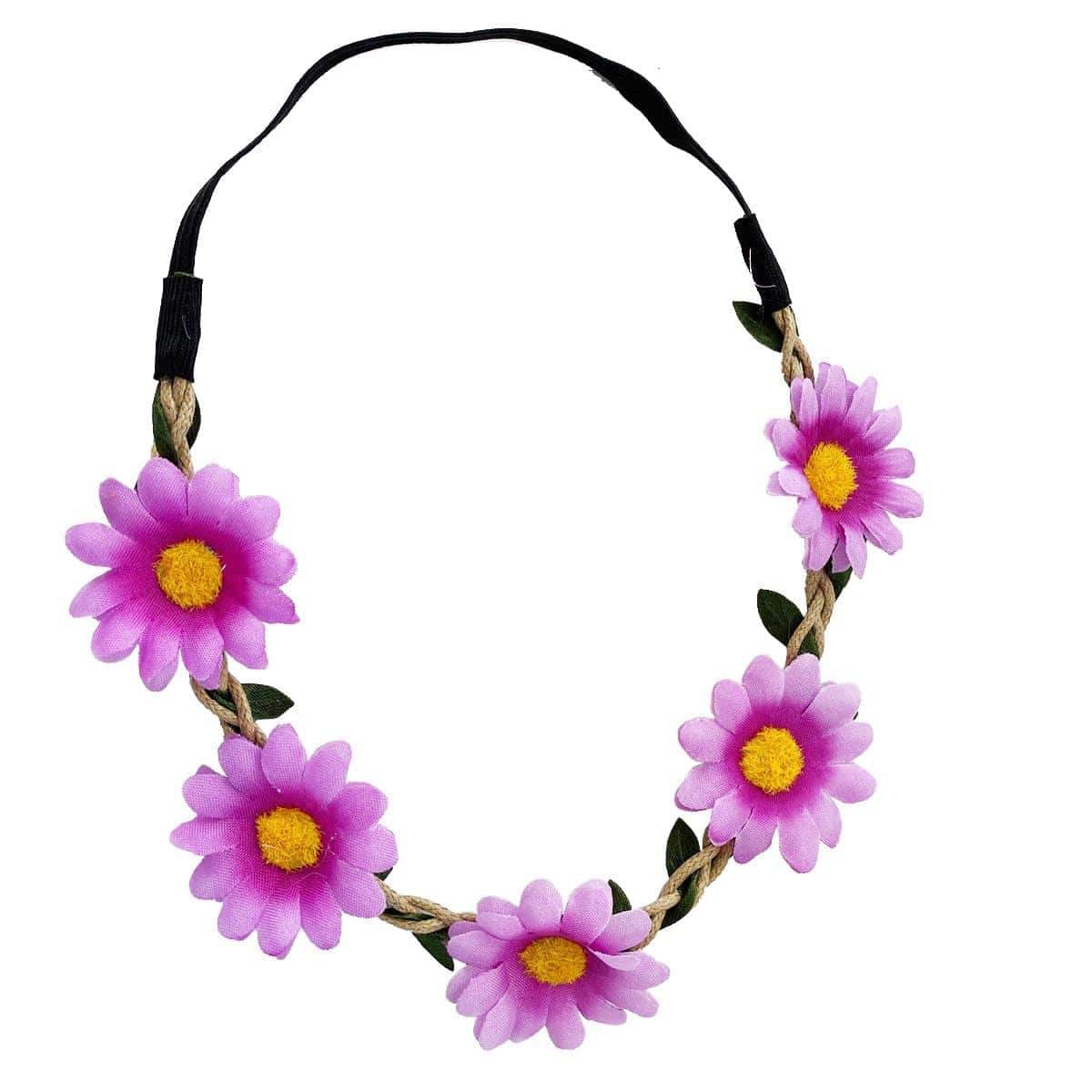 Purple Flower Headband for Adults