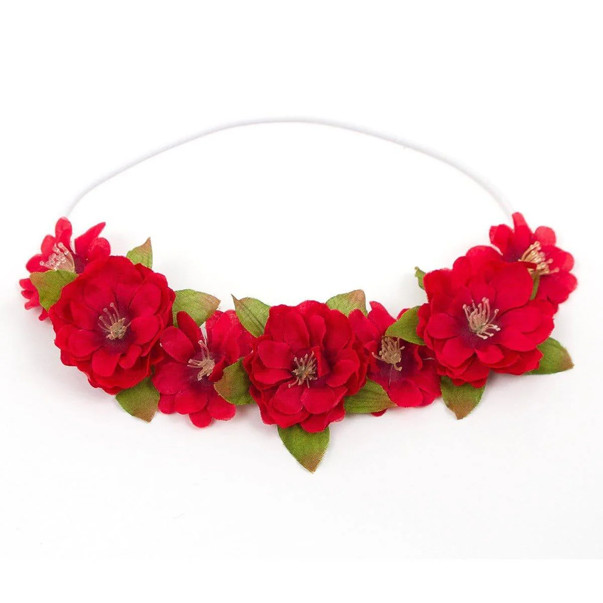 Ruby red flower headband for kids