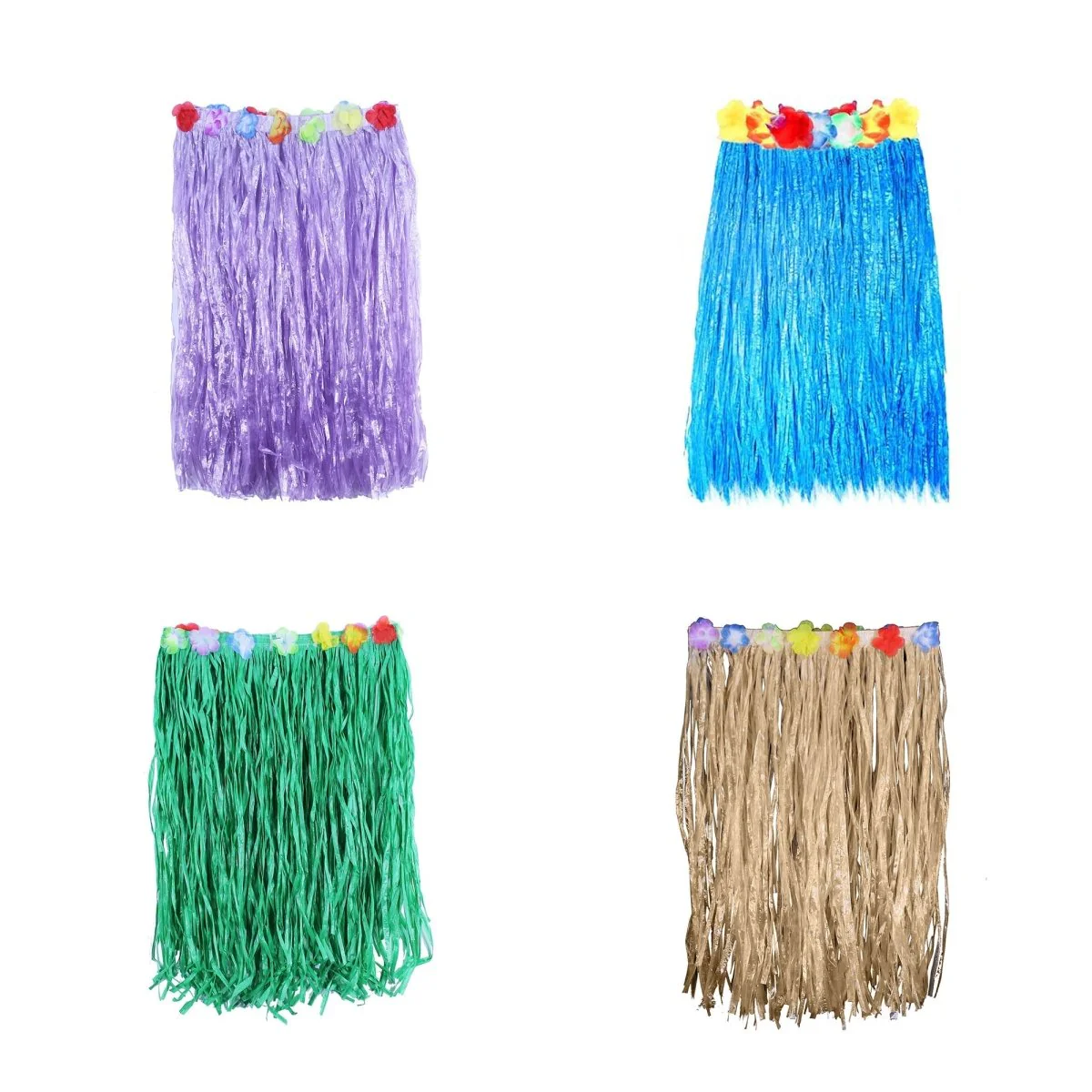 Flowered Hawaiian Skirt for Adults, Assortment, 1 Count