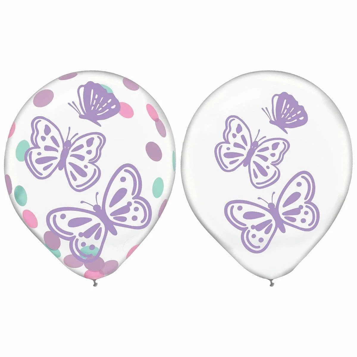 Flutter Party Latex Balloon With Confetti, 6 Count