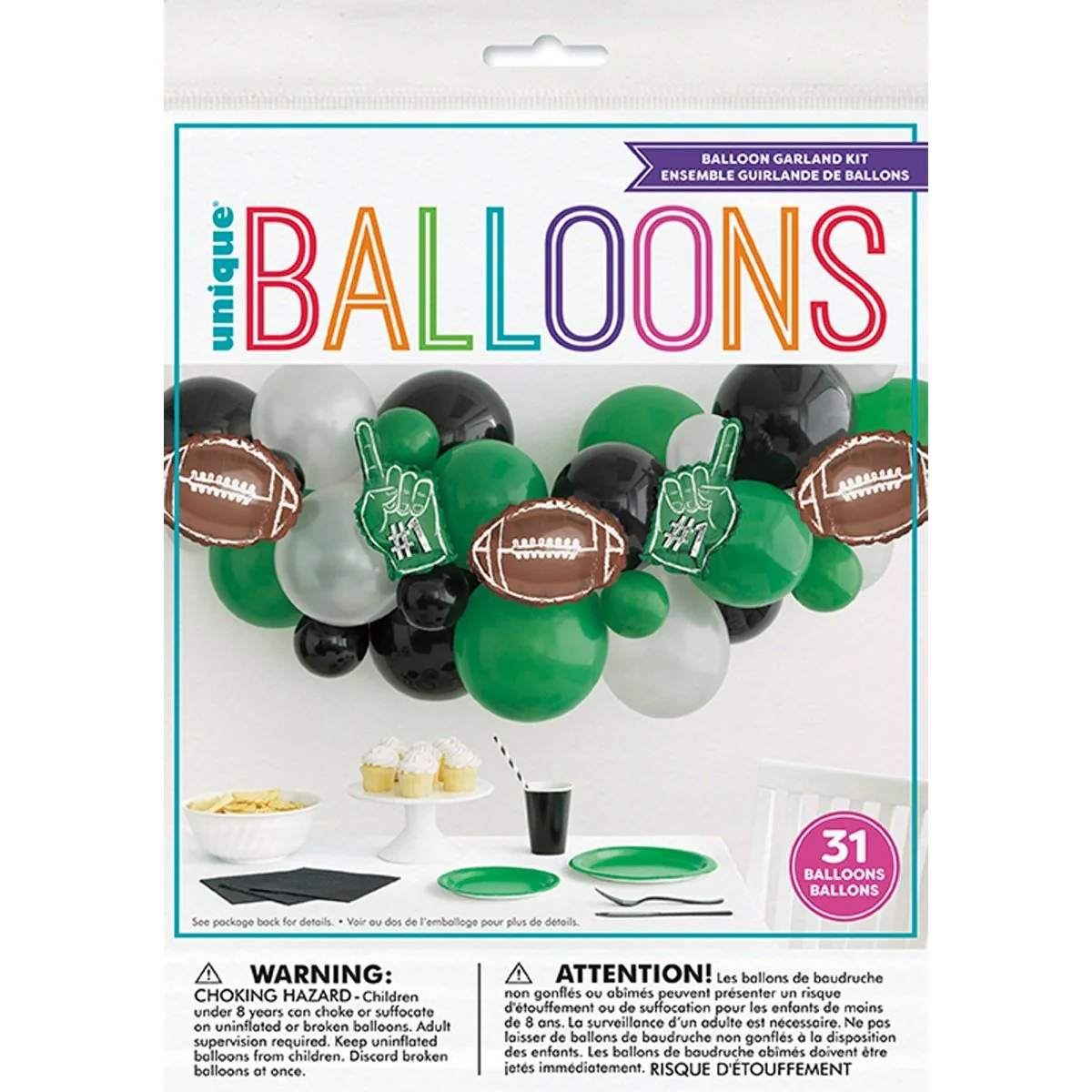 Football Balloon Arch Kit, 31 Count