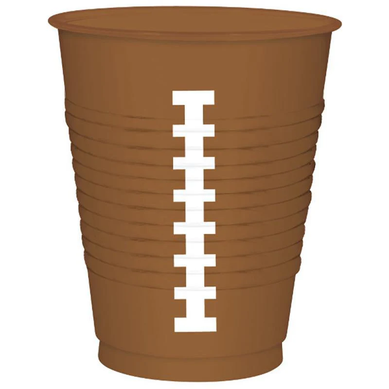 Football Plastic Cups, 16 ounces, 25 Count