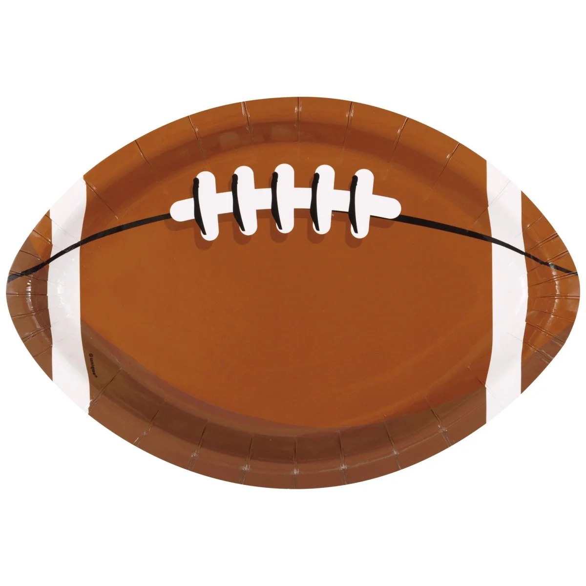Football Shaped Large Lunch Paper Plates, 9 Inches, 8 Count