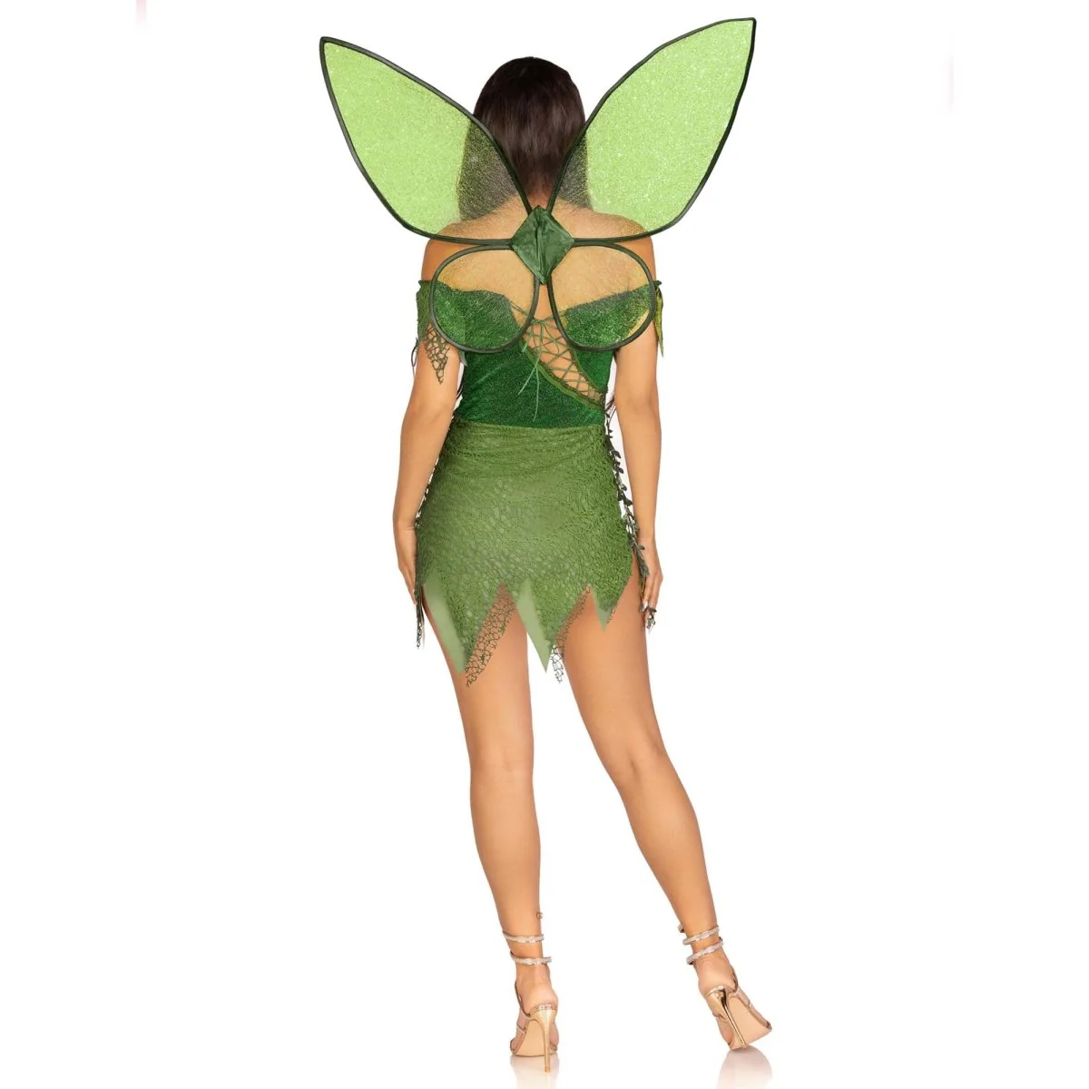 Forest Fairy Plus Size Costume for Adults, Green Dress and Wings - Image 2