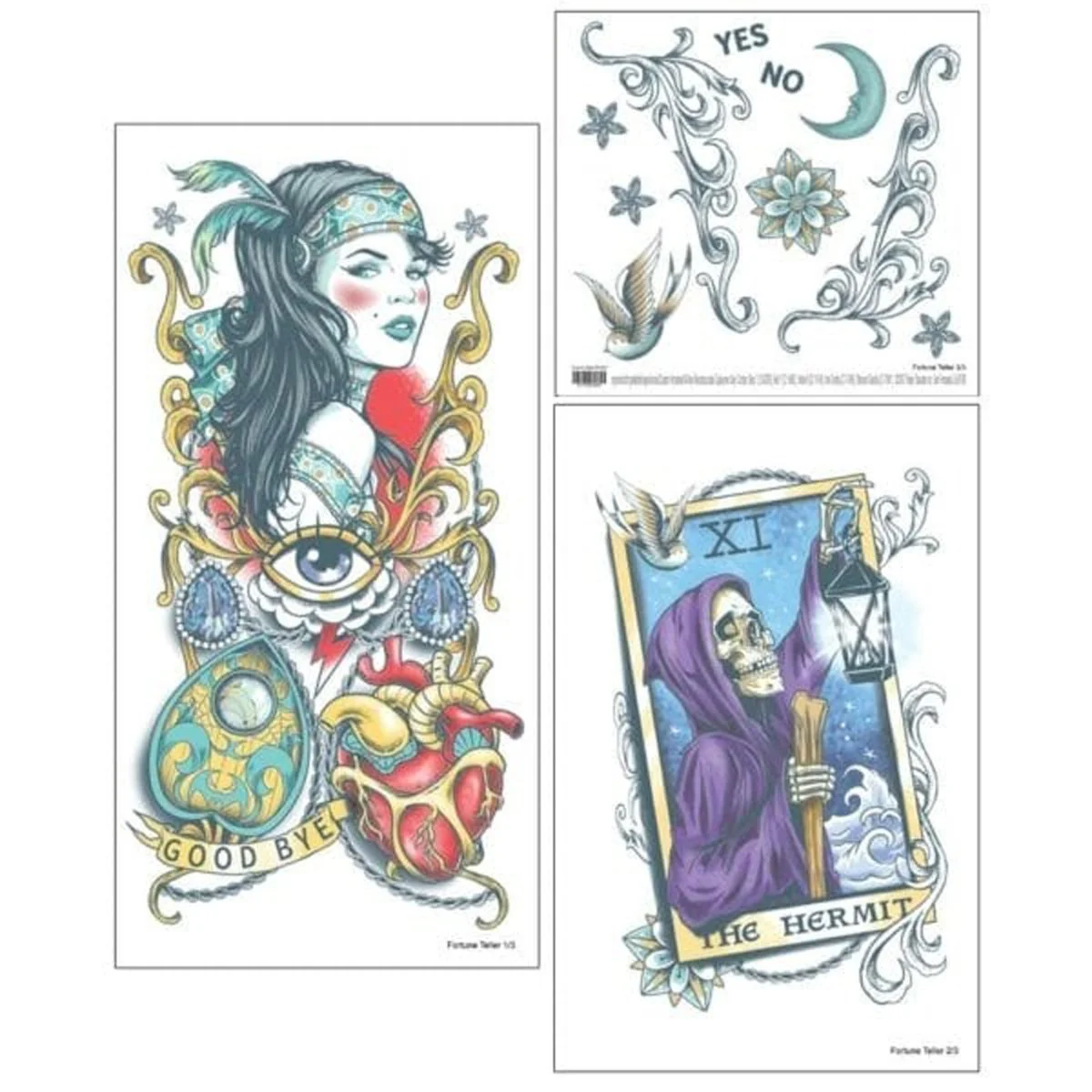 Fortune Teller Sleeve Temporary Tattoo FX - Image 2