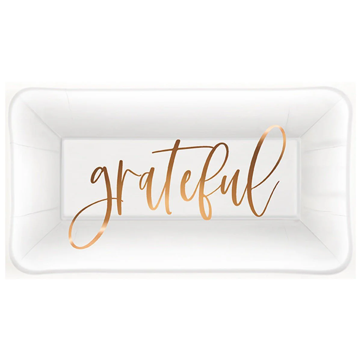 Friendsgiving Grateful Rectangular Shaped Appetizer Plates, 8 Count