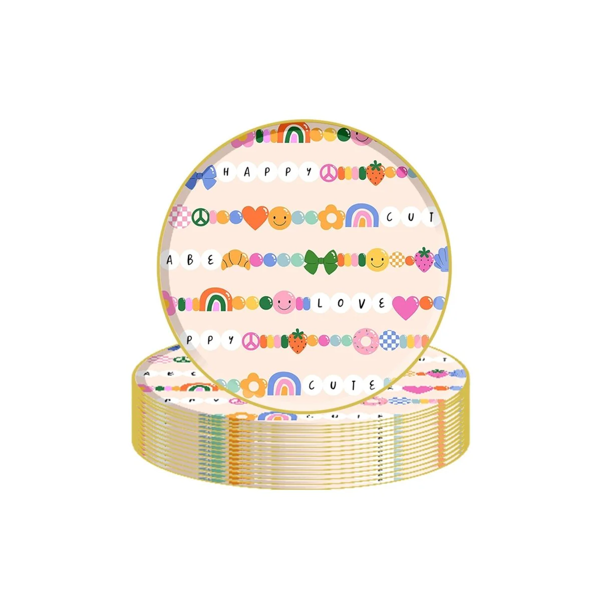 Friendship Large Round Lunch Paper Plates, 9 Inches, 8 Count - Image 2