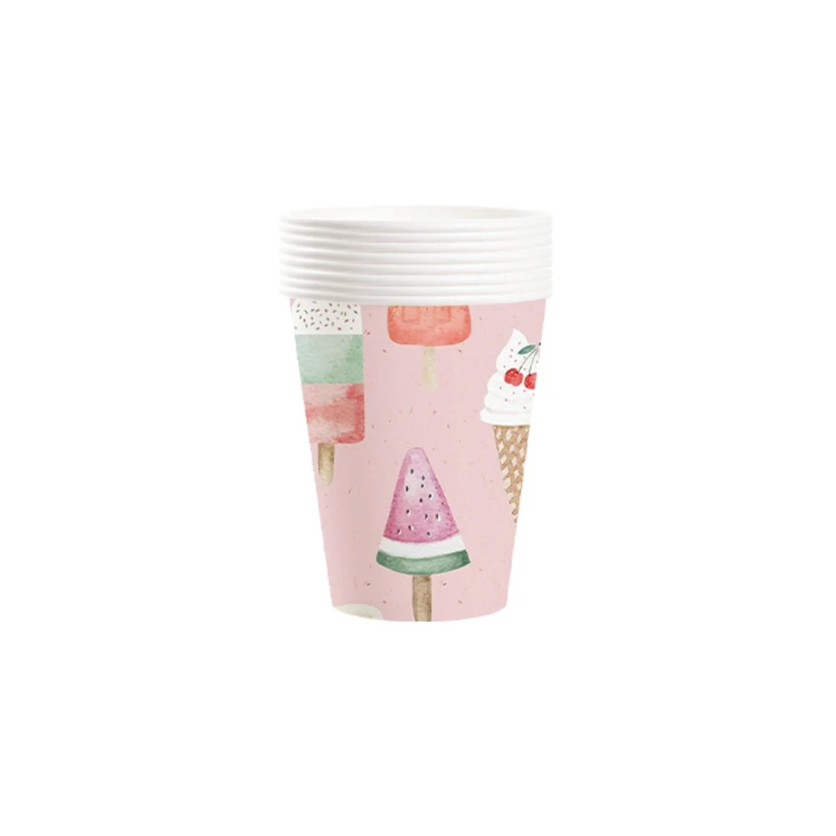 Frosty Delight Birthday Paper Cups, 9 Oz, 8 Count