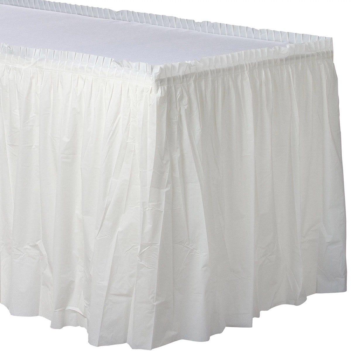 Frosty White Plastic Table skirt
