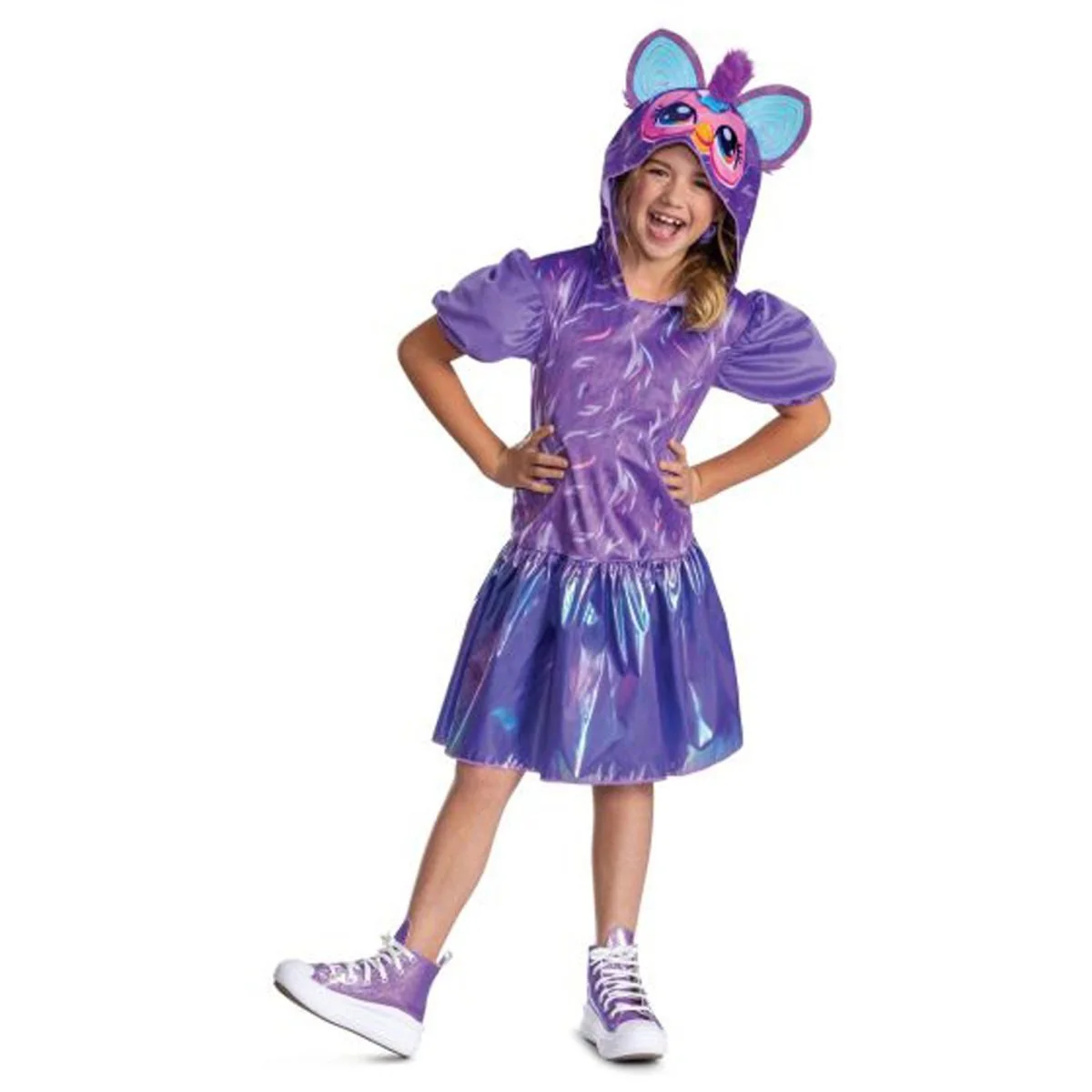 Furby Purple Dress Costume for Kids, Hooded Dress