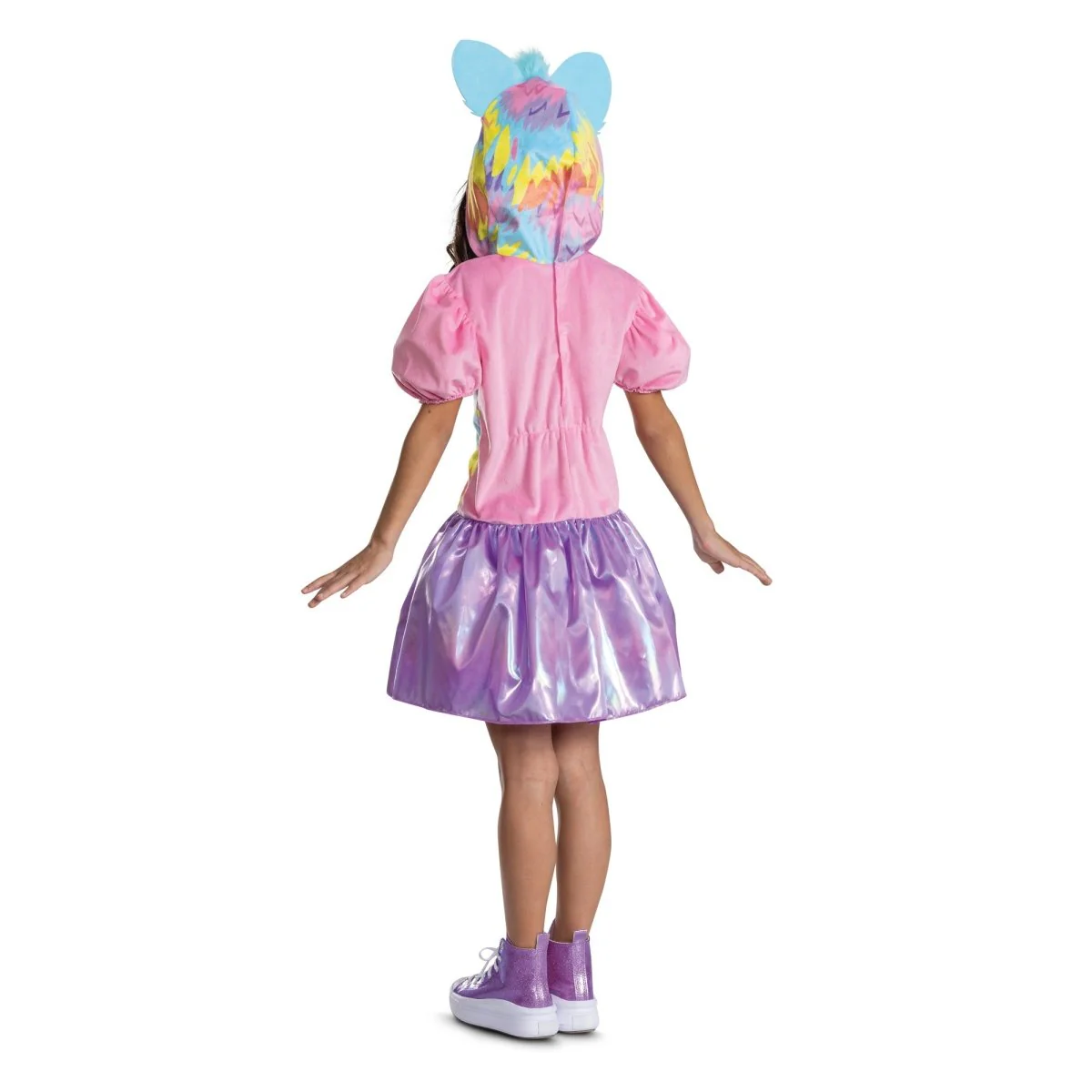 Furby Tie Dye Dress Costume for Kids, Hooded Dress - Image 2