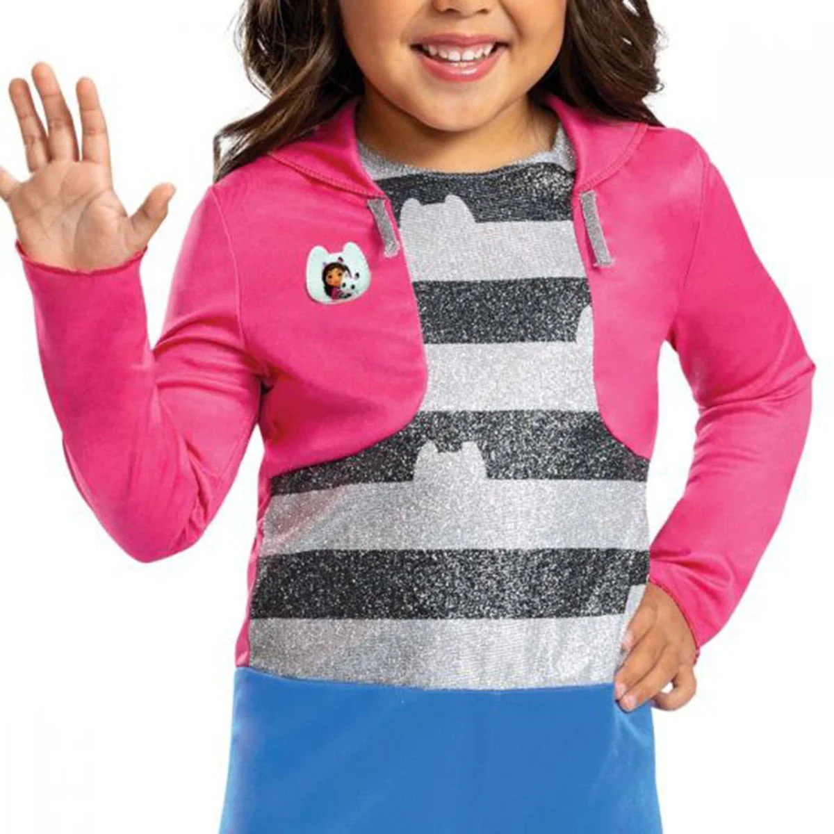 Gabby's Dollhouse Gabby Classic Costume for Toddlers, Blue and Pink Jumpsuit - Image 2