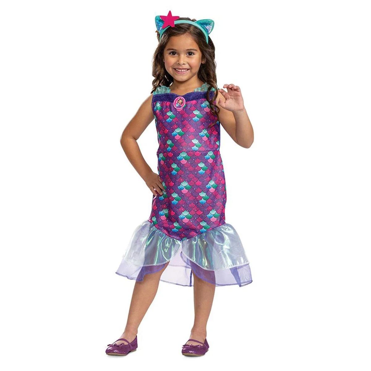 Gabby's Dollhouse Mercat Dress Costume for Toddlers, Mermaid Scales Dress