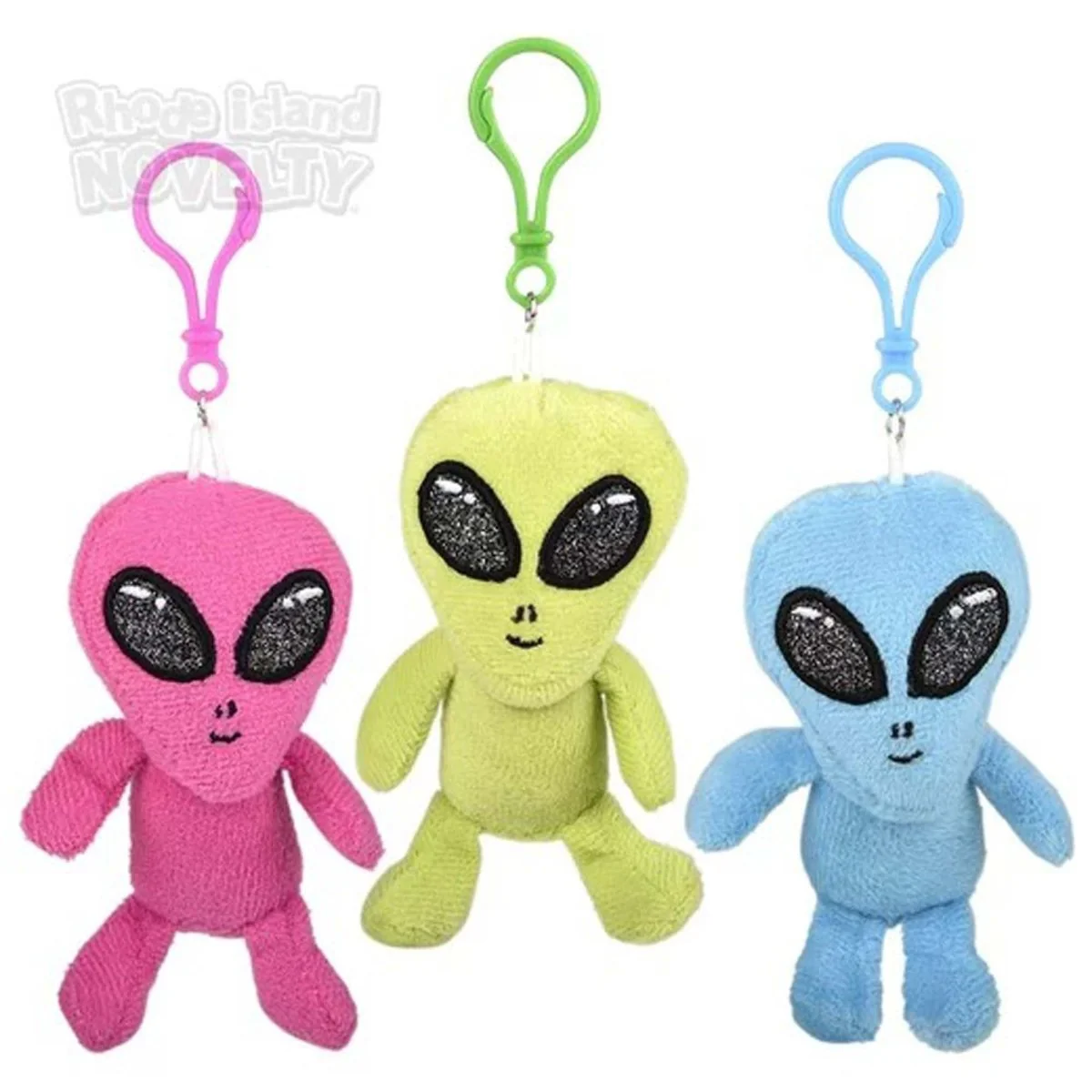 Galactic Alien Plush Backpack Clip, 3 Inches, Assortment, 1 Count