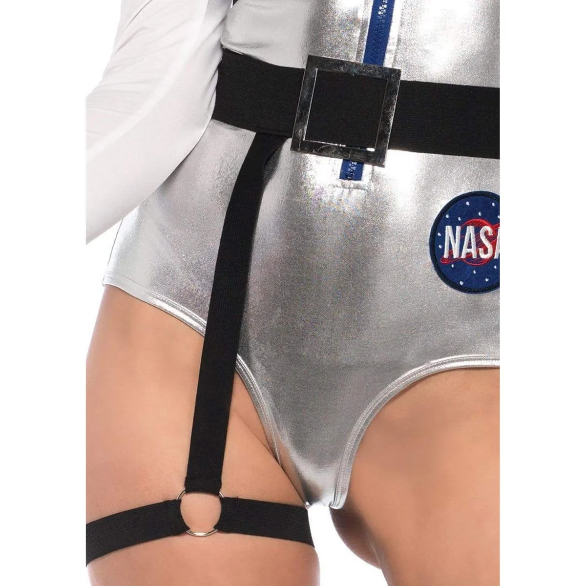 Galaxy Girl Sexy Costume for Adults, Grey and Blue Bodysuit - Image 5