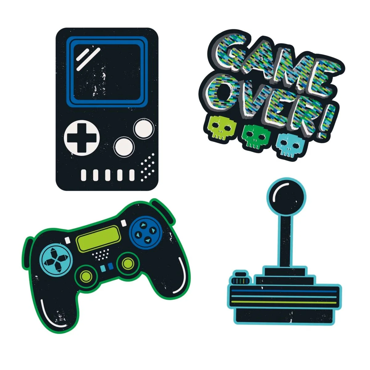 Gamer Birthday Wall Decals, 4 Count
